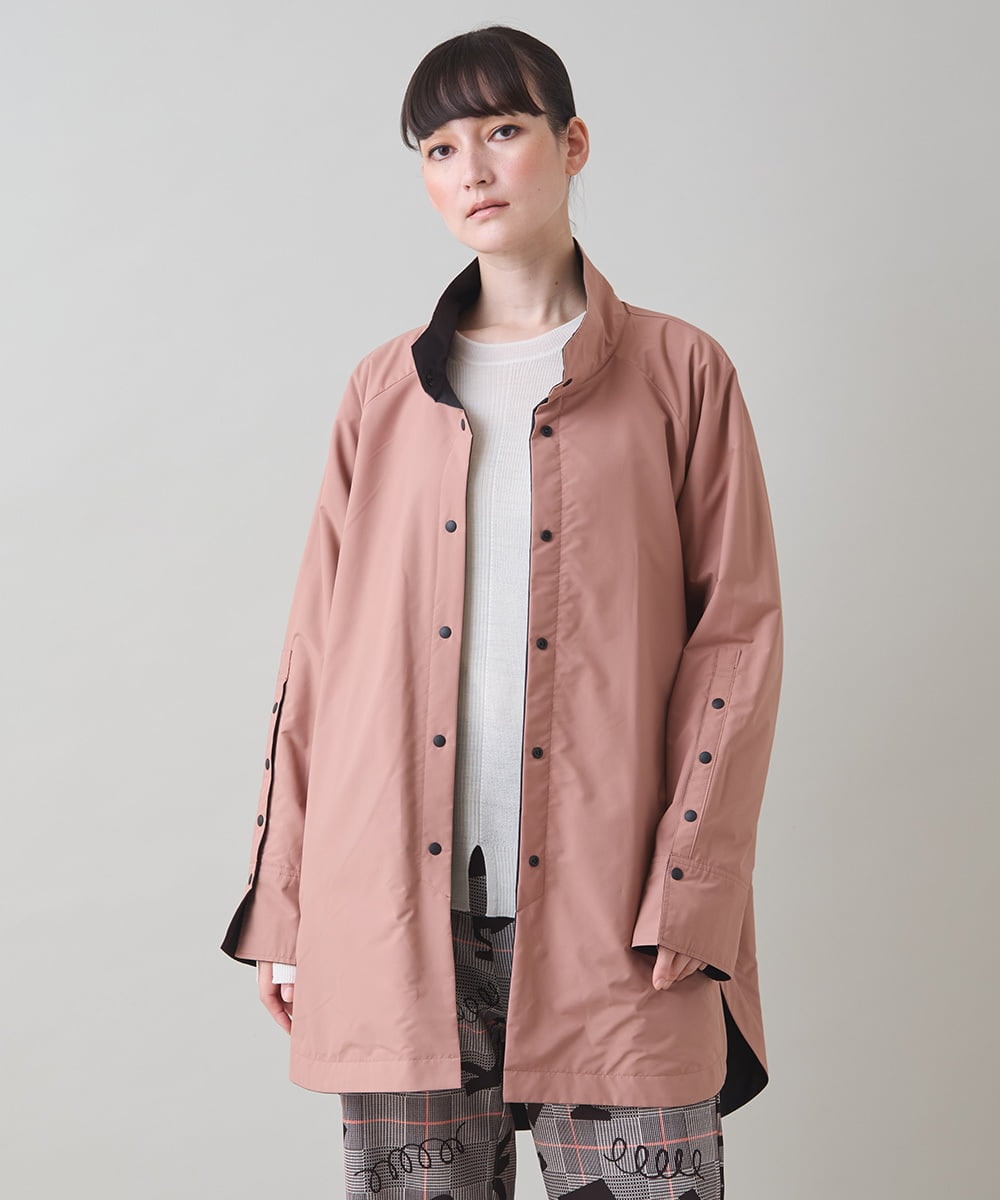 RSJAE05490 TRUNK HIROKO KOSHINO(ヒロココシノ) リバーシブルタフタデザインコート/洗える ブラック