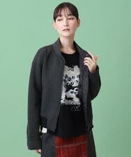 RSJAG02590 TRUNK HIROKO KOSHINO(ヒロココシノ) ダンボールニットブルゾン ダークグレー