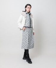 RSJAH02660 TRUNK HIROKO KOSHINO(ヒロココシノ) 【2WAY】異素材ジョイントファー衿中綿コート アイボリー