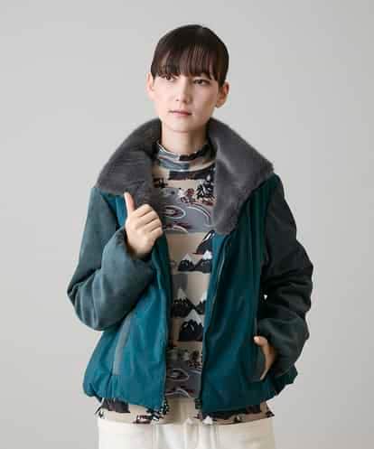 RSJAH02660 TRUNK HIROKO KOSHINO 【2WAY】異素材ジョイントファー衿中綿コート