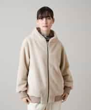 RSJAH03630 TRUNK HIROKO KOSHINO(ヒロココシノ) カーリングボアロングブルゾン オフホワイト