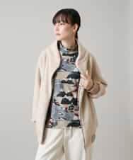 RSJAH03630 TRUNK HIROKO KOSHINO(ヒロココシノ) カーリングボアロングブルゾン オフホワイト