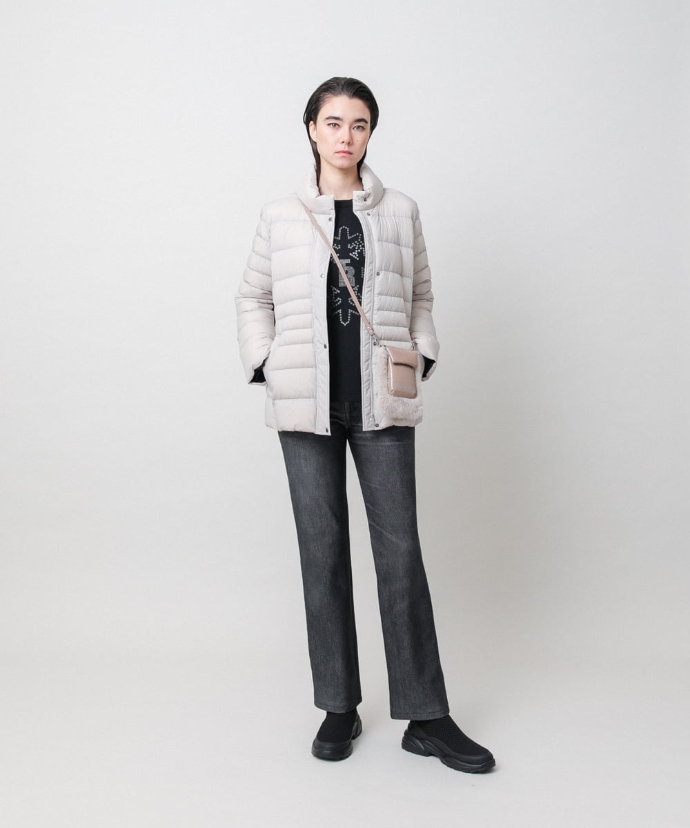 RSJAH04690 TRUNK HIROKO KOSHINO(ヒロココシノ) ストレッチタフタダウンジャケット ベージュ
