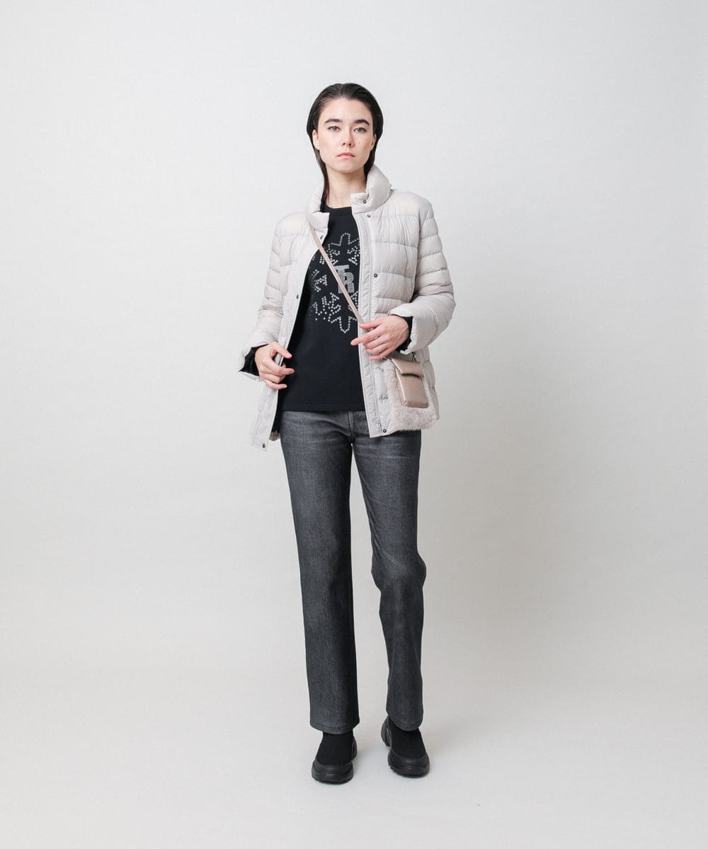 RSJAH04690 TRUNK HIROKO KOSHINO(ヒロココシノ) ストレッチタフタダウンジャケット ベージュ