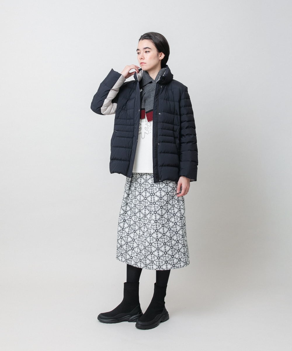 RSJAH04690 TRUNK HIROKO KOSHINO(ヒロココシノ) ストレッチタフタダウンジャケット ベージュ