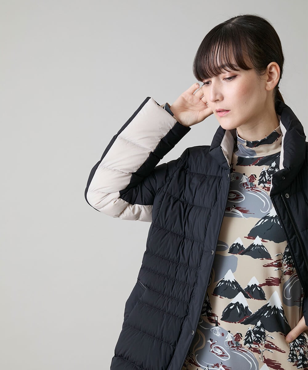 RSJAH04690 TRUNK HIROKO KOSHINO(ヒロココシノ) ストレッチタフタダウンジャケット ベージュ