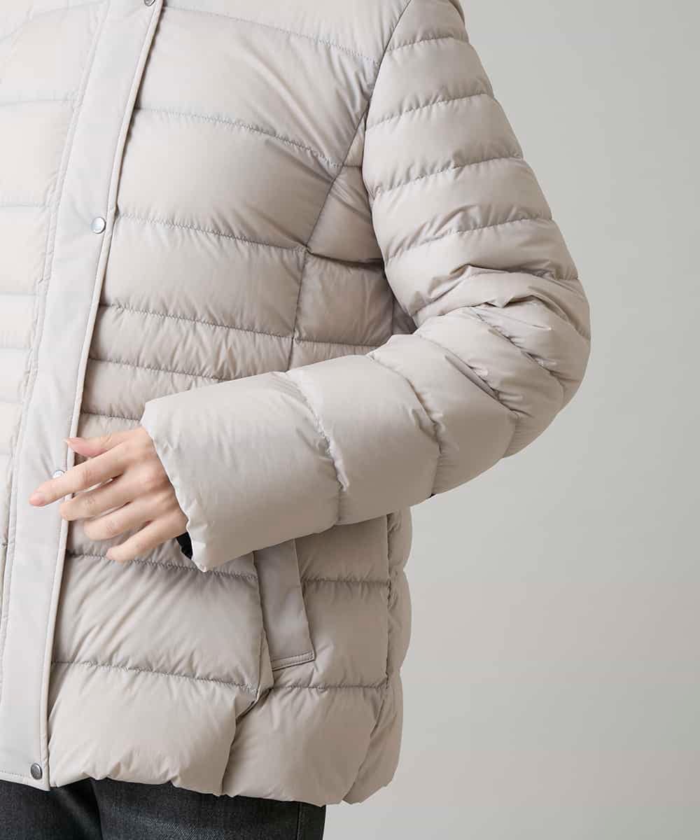 RSJAH04690 TRUNK HIROKO KOSHINO(ヒロココシノ) ストレッチタフタダウンジャケット ベージュ