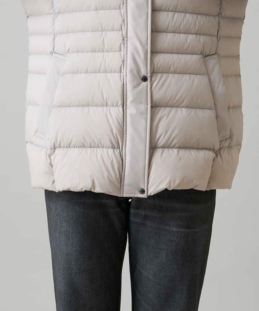 RSJAH04690 TRUNK HIROKO KOSHINO(ヒロココシノ) ストレッチタフタダウンジャケット ベージュ