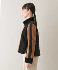 RSJAW18630 TRUNK HIROKO KOSHINO(ヒロココシノ) パッチワークボアジャケット ブラック