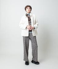 RSJCD08740 TRUNK HIROKO KOSHINO(ヒロココシノ) スタンドカラーボアブルゾン アイボリー