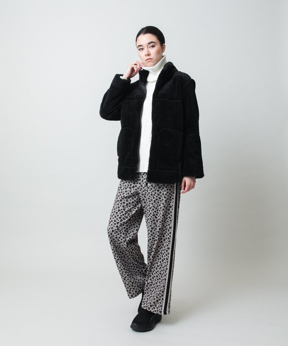 RSJCD08740 TRUNK HIROKO KOSHINO(ヒロココシノ) スタンドカラーボアブルゾン アイボリー