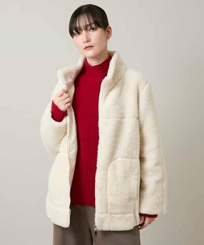 RSJCD08740 TRUNK HIROKO KOSHINO スタンドカラーボアブルゾン