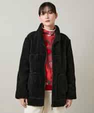 RSJCD08740 TRUNK HIROKO KOSHINO(ヒロココシノ) スタンドカラーボアブルゾン ブラック