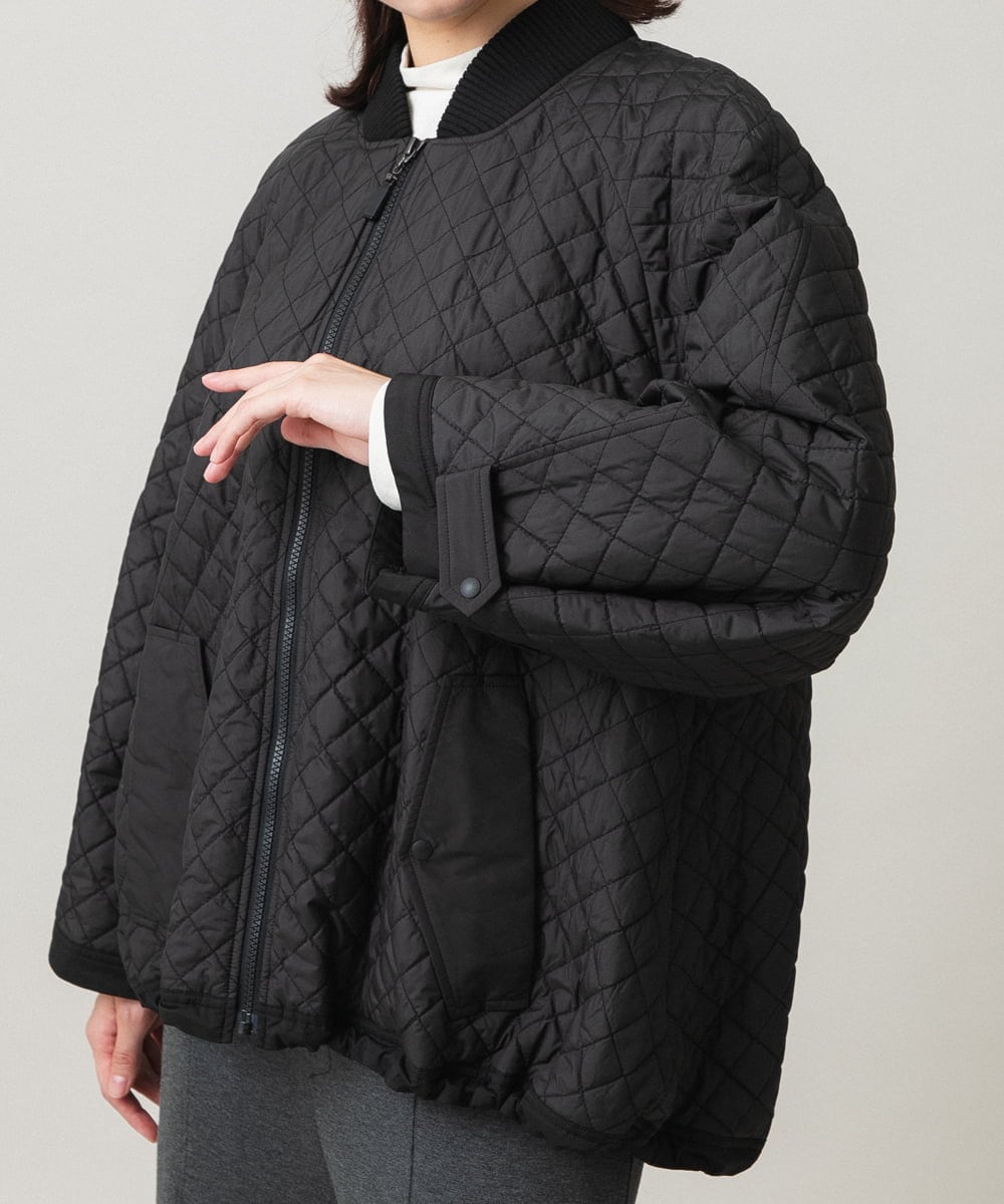 RSJCG02690 TRUNK HIROKO KOSHINO(ヒロココシノ) 【先行予約】2WAY袖キルティングジャケット ブラック