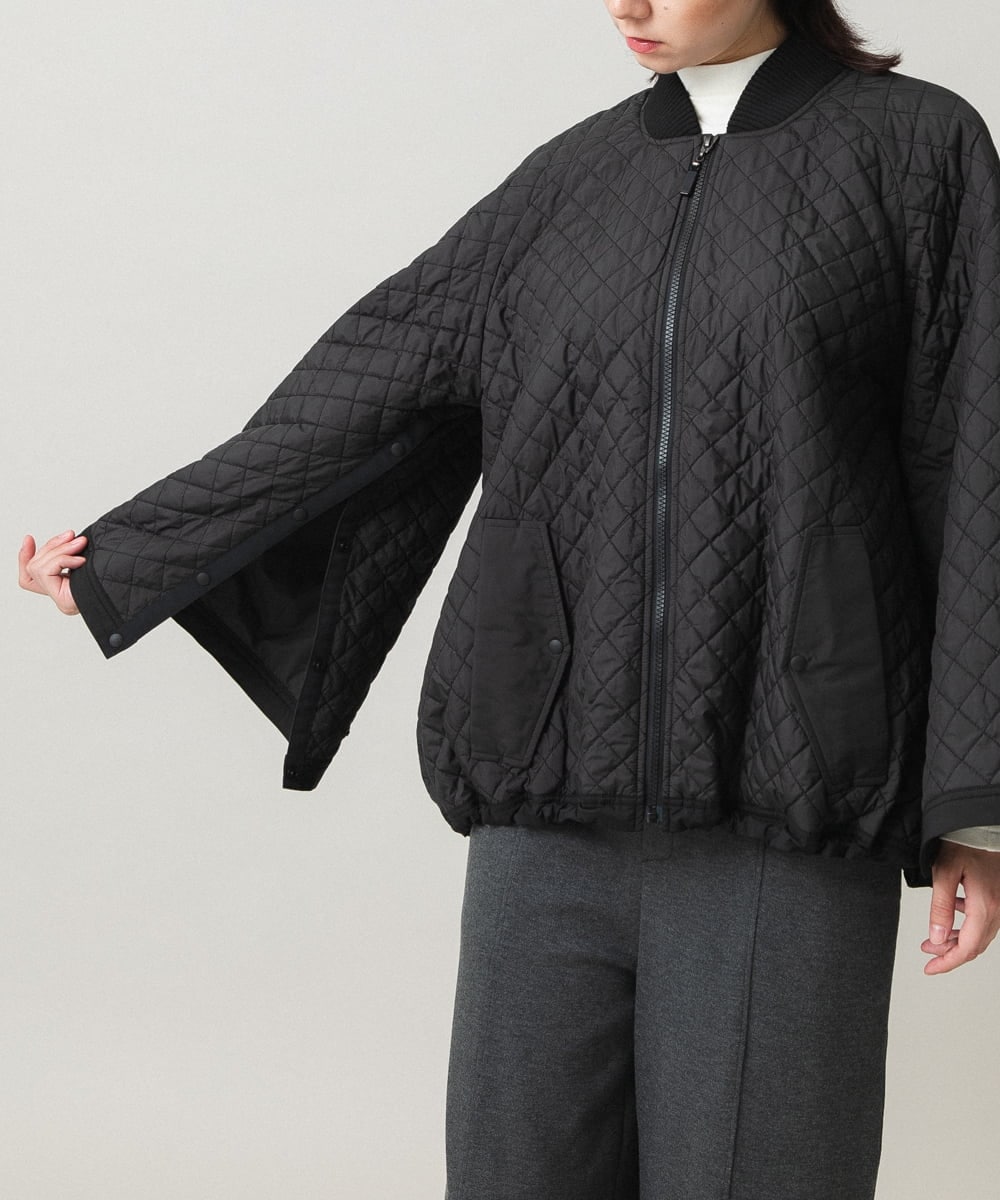 RSJCG02690 TRUNK HIROKO KOSHINO(ヒロココシノ) 【先行予約】2WAY袖キルティングジャケット ブラック