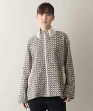 RSJEB13690 TRUNK HIROKO KOSHINO(ヒロココシノ) TRロゴ風通ジャカードブルゾン /洗える ベージュ