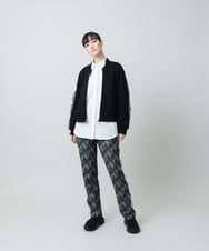 RSJED06660 TRUNK HIROKO KOSHINO(ヒロココシノ) チュールレイヤードダンボールニットブルゾン グリーン