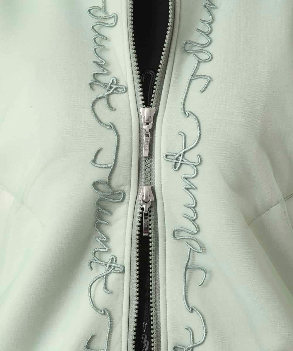 RSJED06660 TRUNK HIROKO KOSHINO(ヒロココシノ) チュールレイヤードダンボールニットブルゾン グリーン