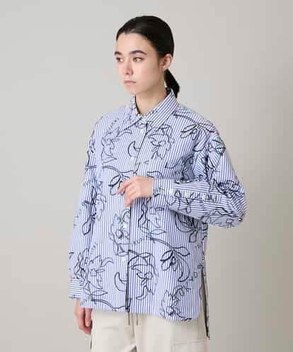 RSJEE27540 TRUNK HIROKO KOSHINO 【先行予約】ストライプフラワーワイドシルエットシャツ