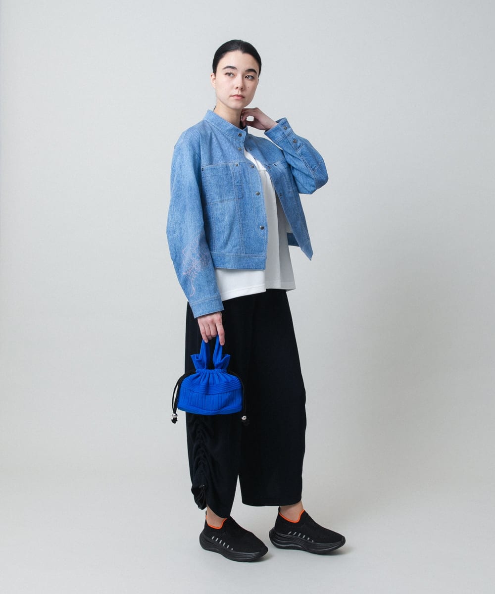 RSJEF31660 TRUNK HIROKO KOSHINO(ヒロココシノ) メッセージプリントデニムジャケット ブルー