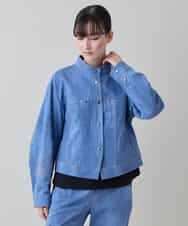 RSJEF31660 TRUNK HIROKO KOSHINO(ヒロココシノ) メッセージプリントデニムジャケット ブルー