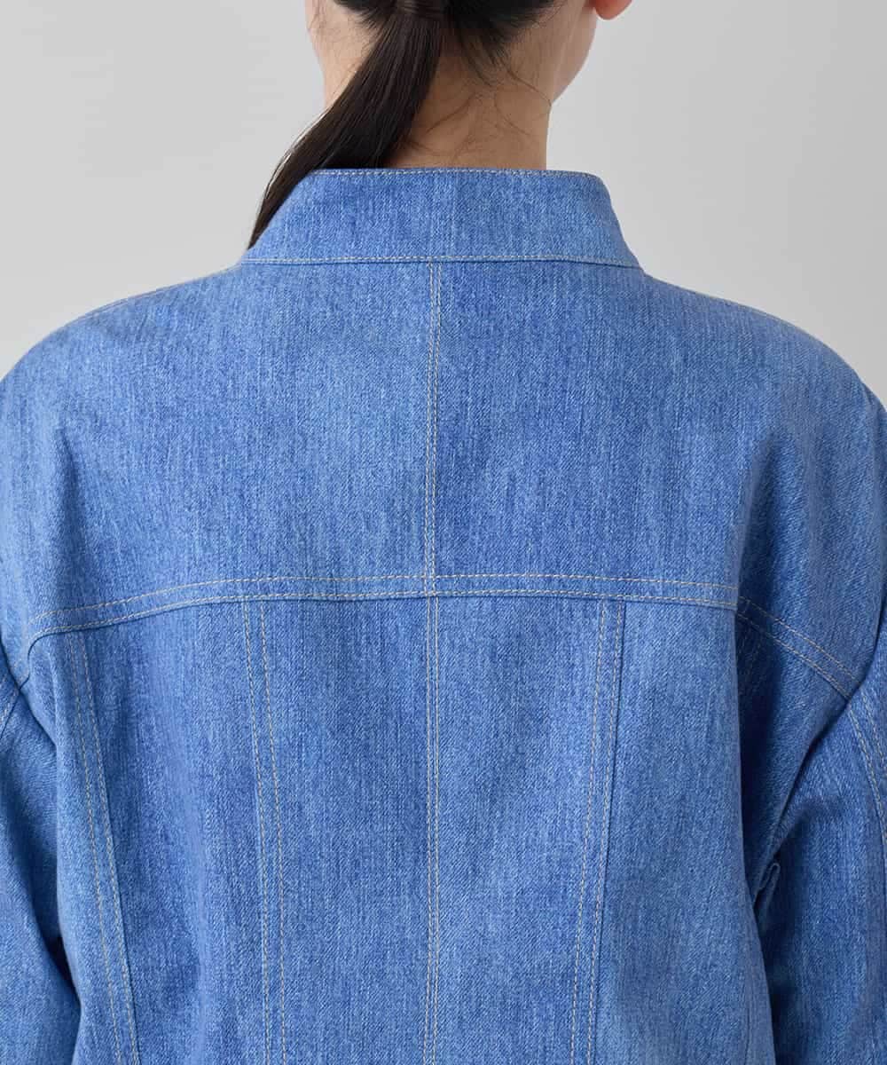 RSJEF31660 TRUNK HIROKO KOSHINO(ヒロココシノ) メッセージプリントデニムジャケット ブルー