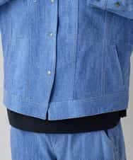 RSJEF31660 TRUNK HIROKO KOSHINO(ヒロココシノ) メッセージプリントデニムジャケット ブルー