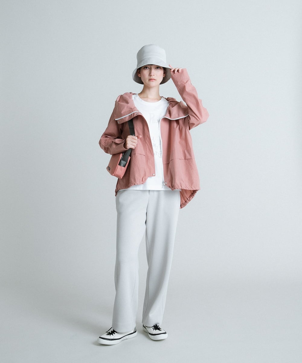 RSJES40450 TRUNK HIROKO KOSHINO(ヒロココシノ) 【洗濯機で洗える】ラウンドフォルムデザインフーデットパーカー ピンク