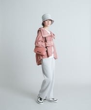 RSJES40450 TRUNK HIROKO KOSHINO(ヒロココシノ) 【洗濯機で洗える】ラウンドフォルムデザインフーデットパーカー ピンク