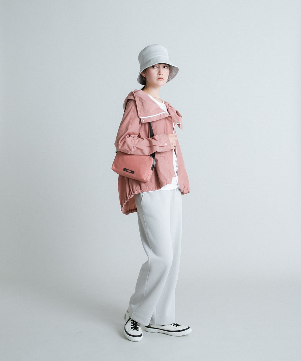 RSJES40450 TRUNK HIROKO KOSHINO(ヒロココシノ) 【洗濯機で洗える】ラウンドフォルムデザインフーデットパーカー ピンク