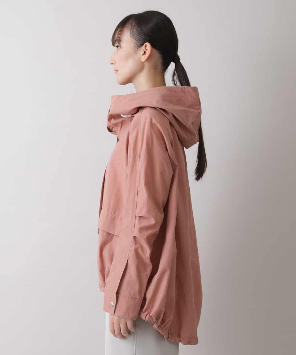 RSJES40450 TRUNK HIROKO KOSHINO(ヒロココシノ) 【洗濯機で洗える】ラウンドフォルムデザインフーデットパーカー ピンク