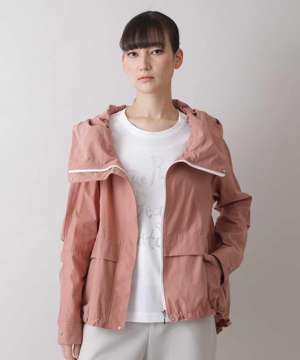RSJES40450 TRUNK HIROKO KOSHINO(ヒロココシノ) 【洗濯機で洗える】ラウンドフォルムデザインフーデットパーカー ピンク