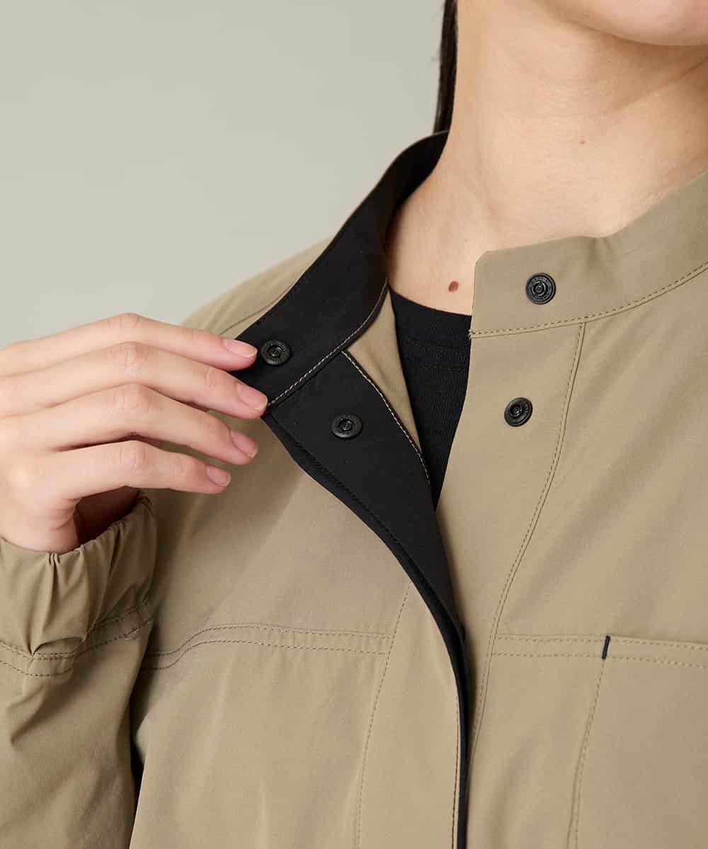 RSJFD09490 TRUNK HIROKO KOSHINO(ヒロココシノ) 配色ラインフロントボタンシャツブラウス ベージュ