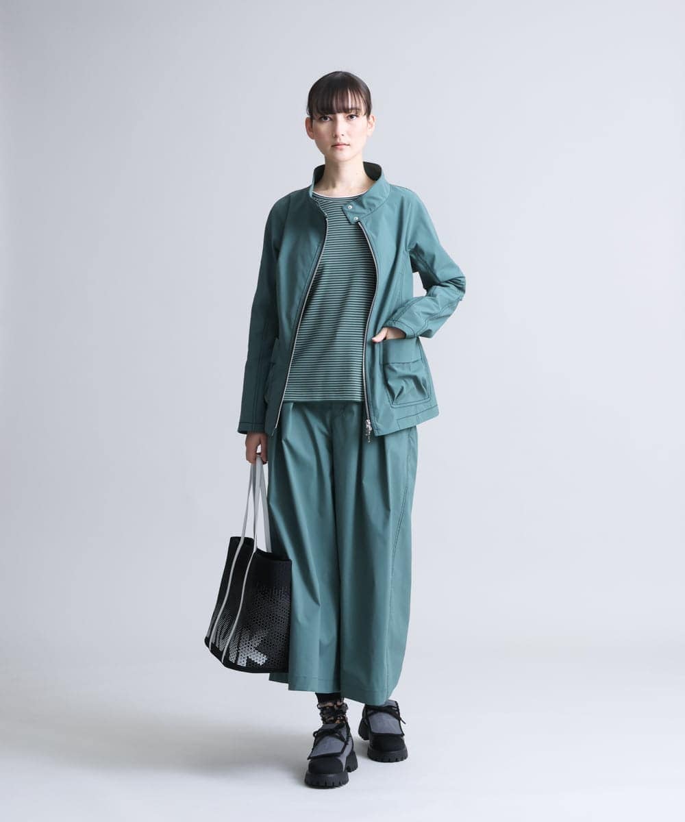 RSJFS50450 TRUNK HIROKO KOSHINO(ヒロココシノ) 【洗濯機で洗える】ストレッチタフタコンパクトジャケット グリーン