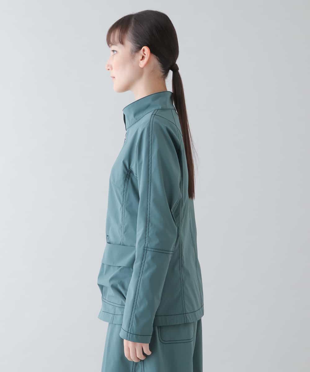 RSJFS50450 TRUNK HIROKO KOSHINO(ヒロココシノ) 【洗濯機で洗える】ストレッチタフタコンパクトジャケット グリーン
