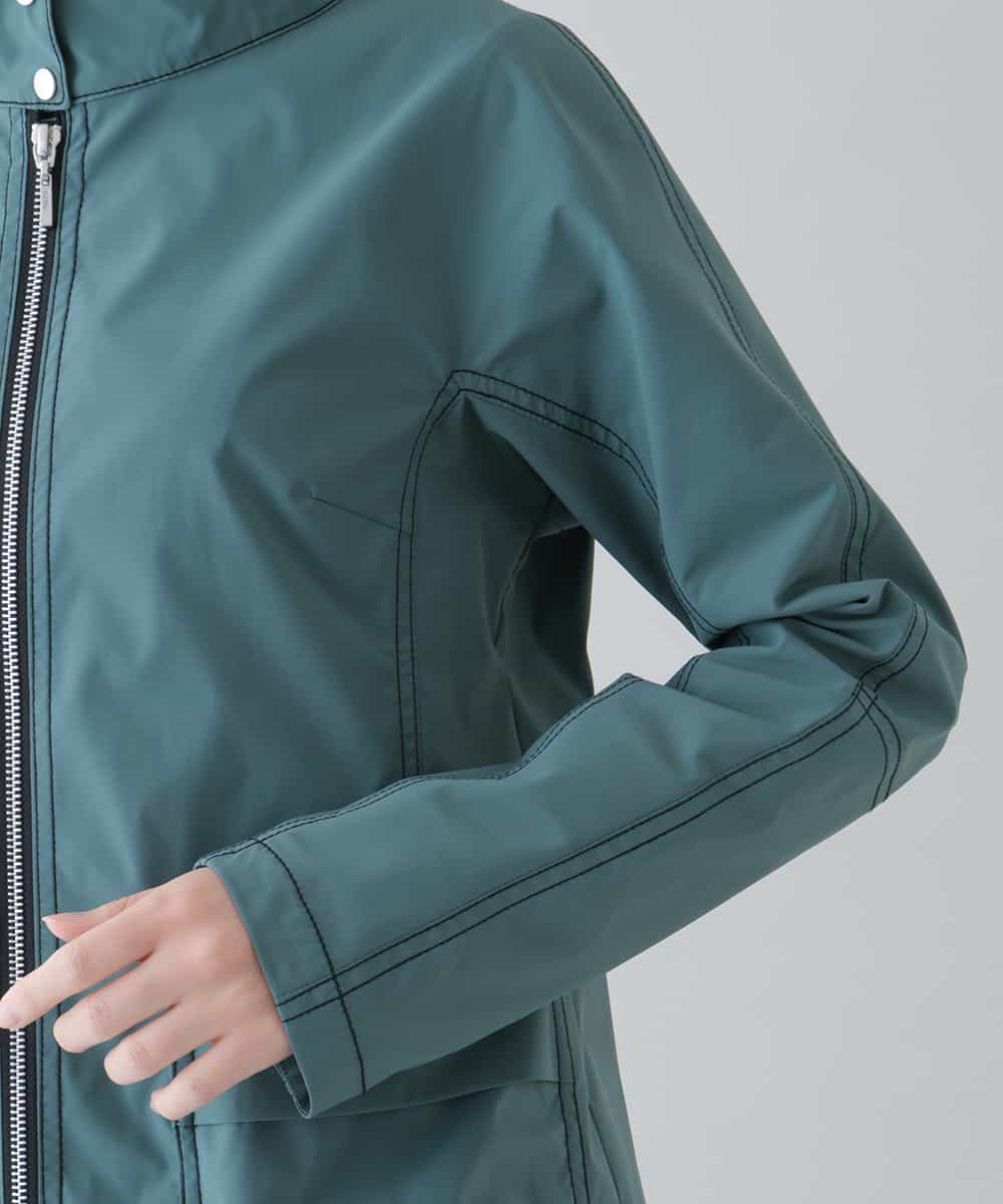 RSJFS50450 TRUNK HIROKO KOSHINO(ヒロココシノ) 【洗濯機で洗える】ストレッチタフタコンパクトジャケット グリーン