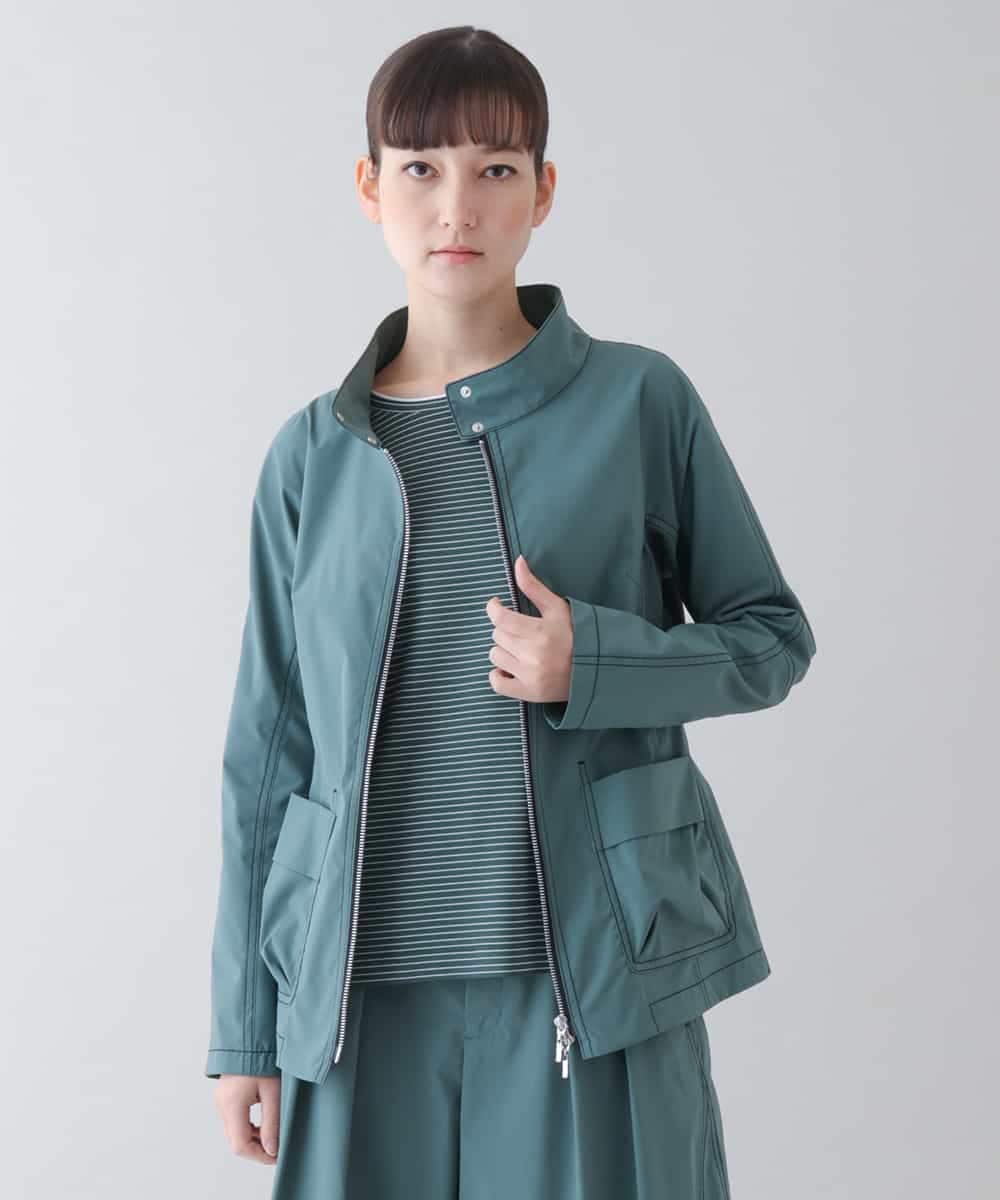 RSJFS50450 TRUNK HIROKO KOSHINO(ヒロココシノ) 【洗濯機で洗える】ストレッチタフタコンパクトジャケット グリーン