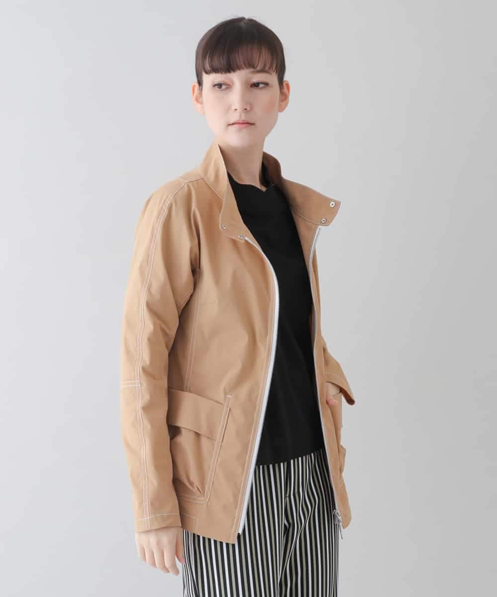 RSJFS50450 TRUNK HIROKO KOSHINO(ヒロココシノ) 【洗濯機で洗える】ストレッチタフタコンパクトジャケット ベージュ