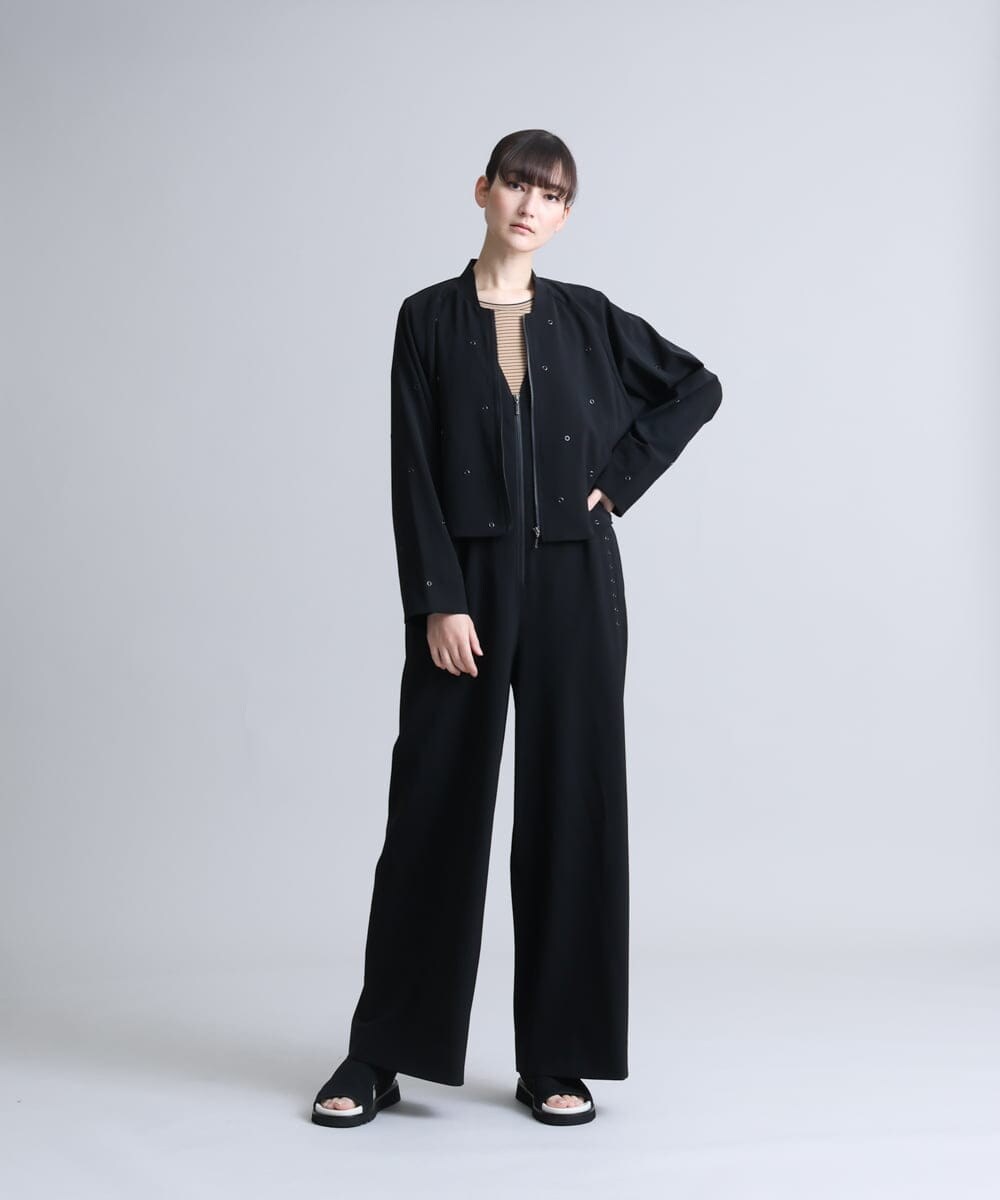 RSJFS56400 TRUNK HIROKO KOSHINO(ヒロココシノ) 【洗濯機で洗える】コンパクトストレッチボレロジャケット ブラック