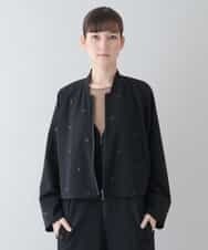 RSJFS56400 TRUNK HIROKO KOSHINO(ヒロココシノ) 【洗濯機で洗える】コンパクトストレッチボレロジャケット ブラック