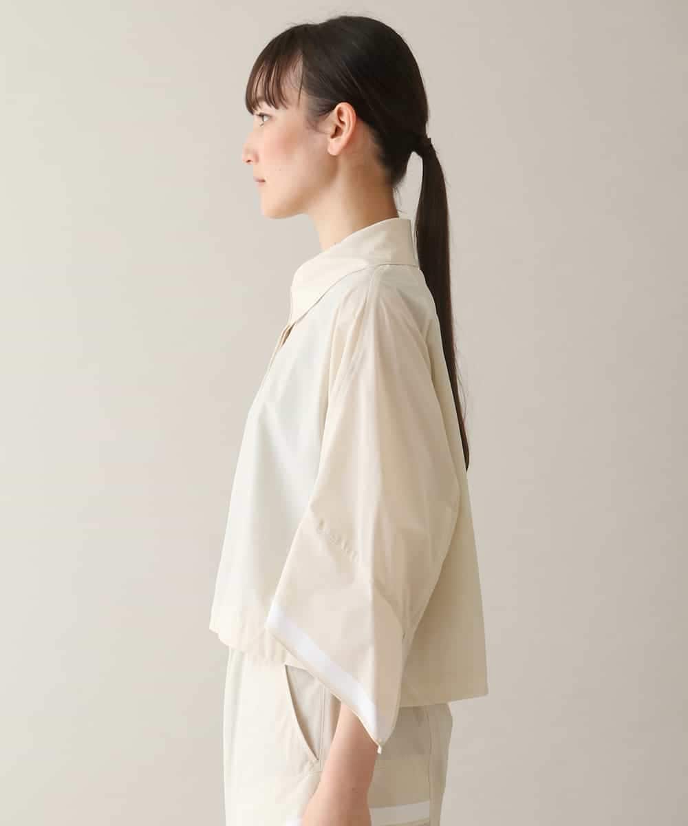 RSJGA01490 TRUNK HIROKO KOSHINO(ヒロココシノ) ラインテープタフタシャツ/洗える アイボリー