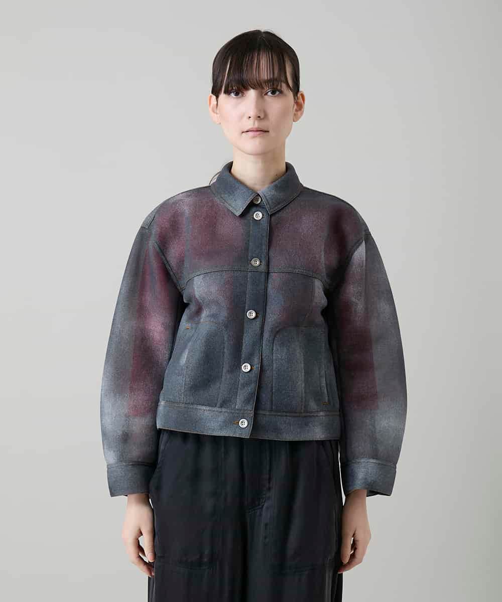 RSJGD01590 TRUNK HIROKO KOSHINO(ヒロココシノ) Gジャンライクシアージャケット ネイビー