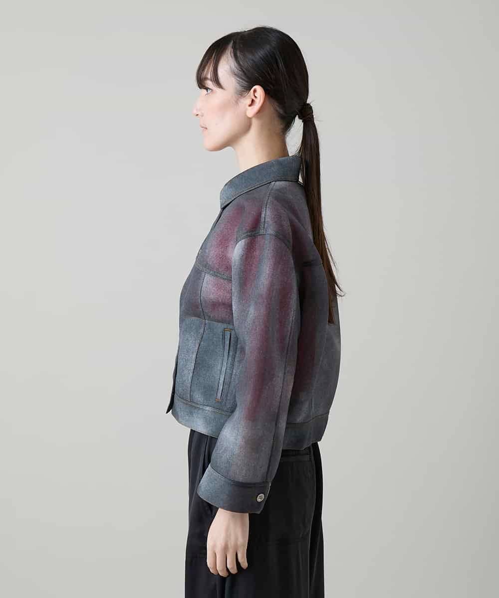 RSJGD01590 TRUNK HIROKO KOSHINO(ヒロココシノ) Gジャンライクシアージャケット ネイビー