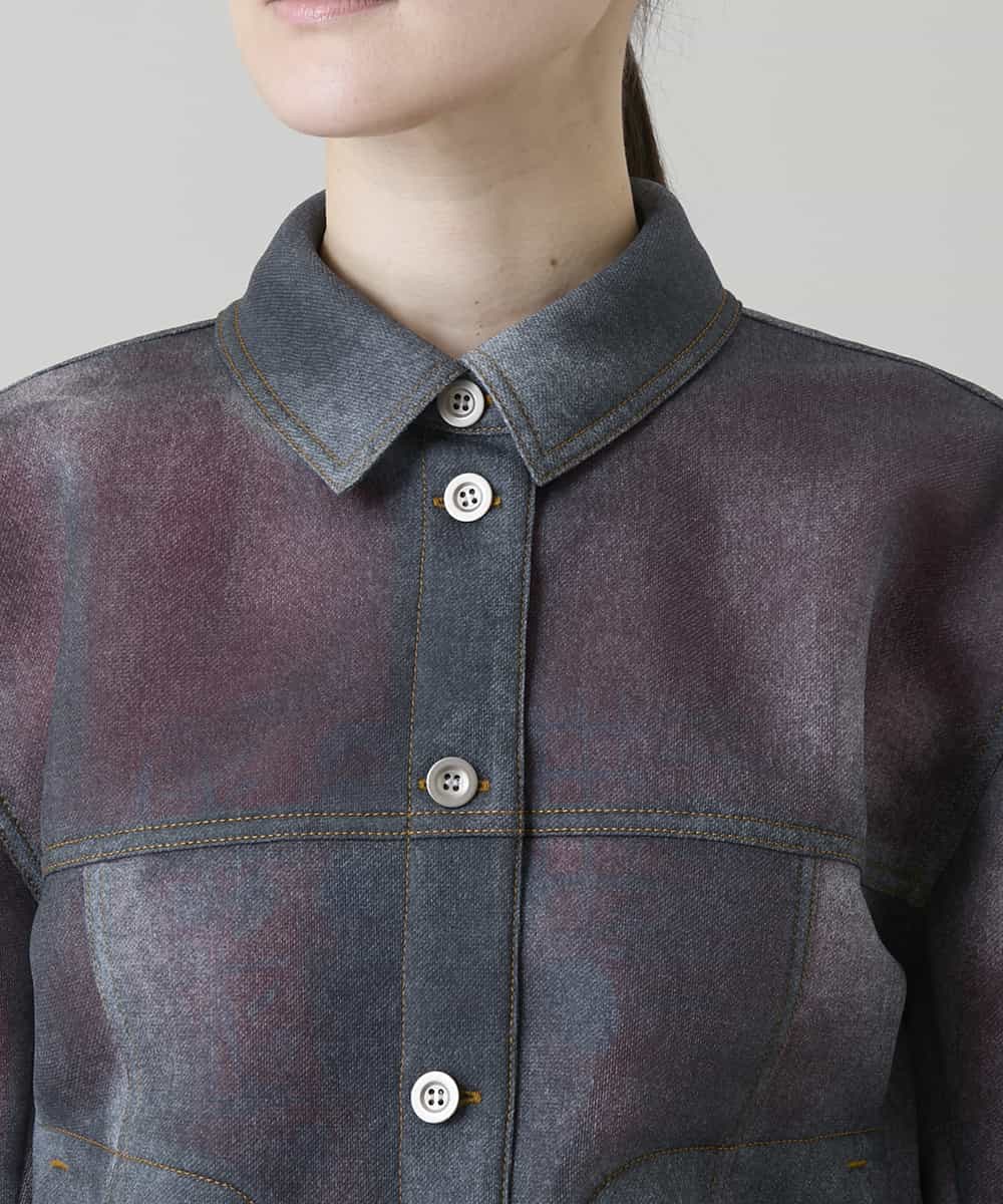 RSJGD01590 TRUNK HIROKO KOSHINO(ヒロココシノ) Gジャンライクシアージャケット ネイビー