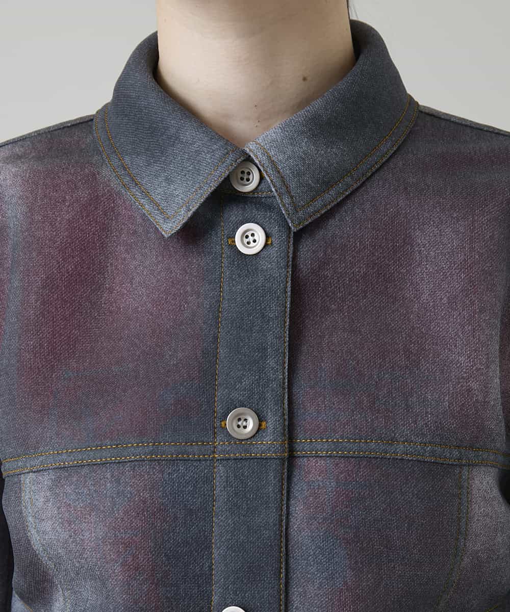 RSJGD01590 TRUNK HIROKO KOSHINO(ヒロココシノ) Gジャンライクシアージャケット ネイビー