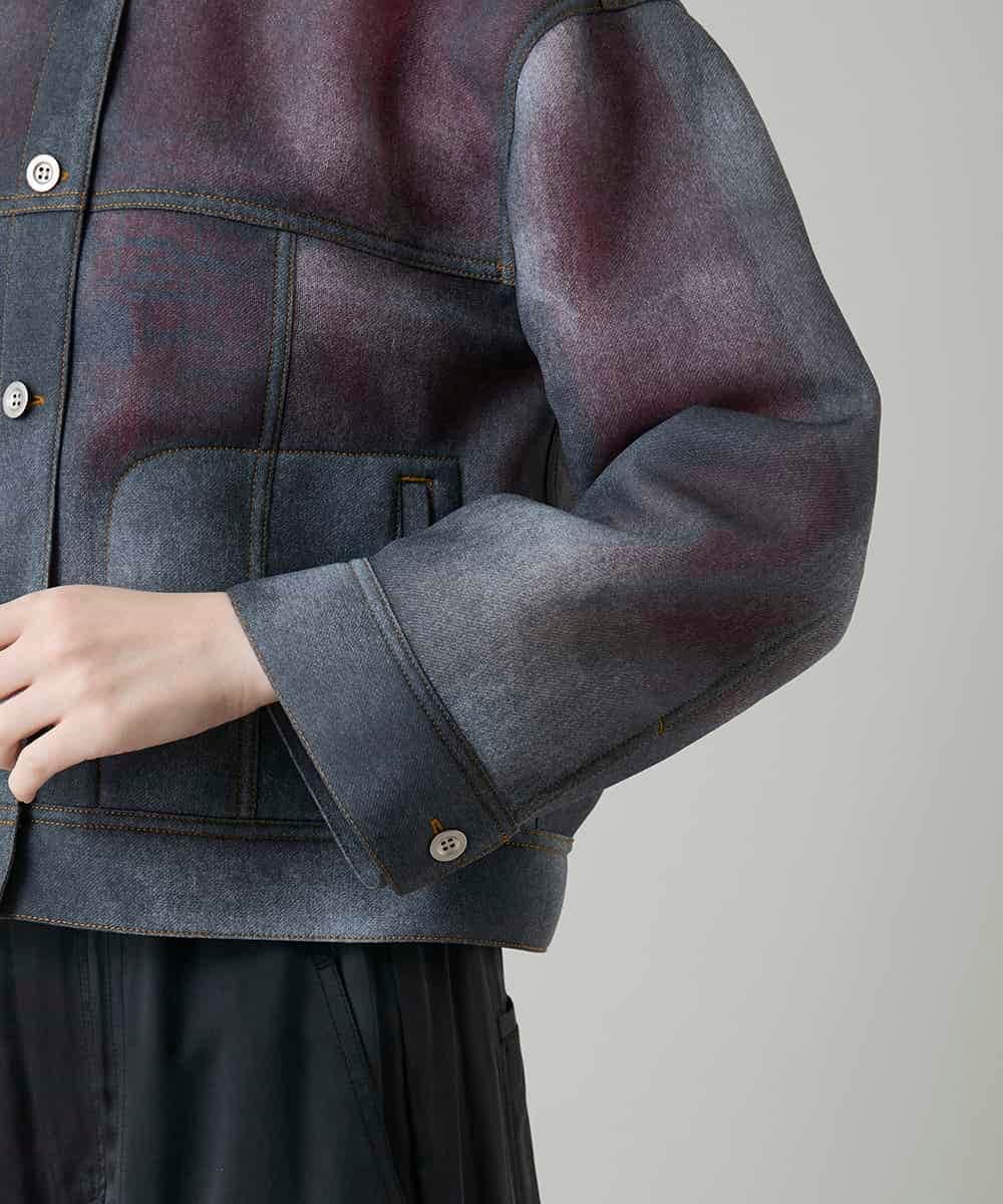 RSJGD01590 TRUNK HIROKO KOSHINO(ヒロココシノ) Gジャンライクシアージャケット ネイビー