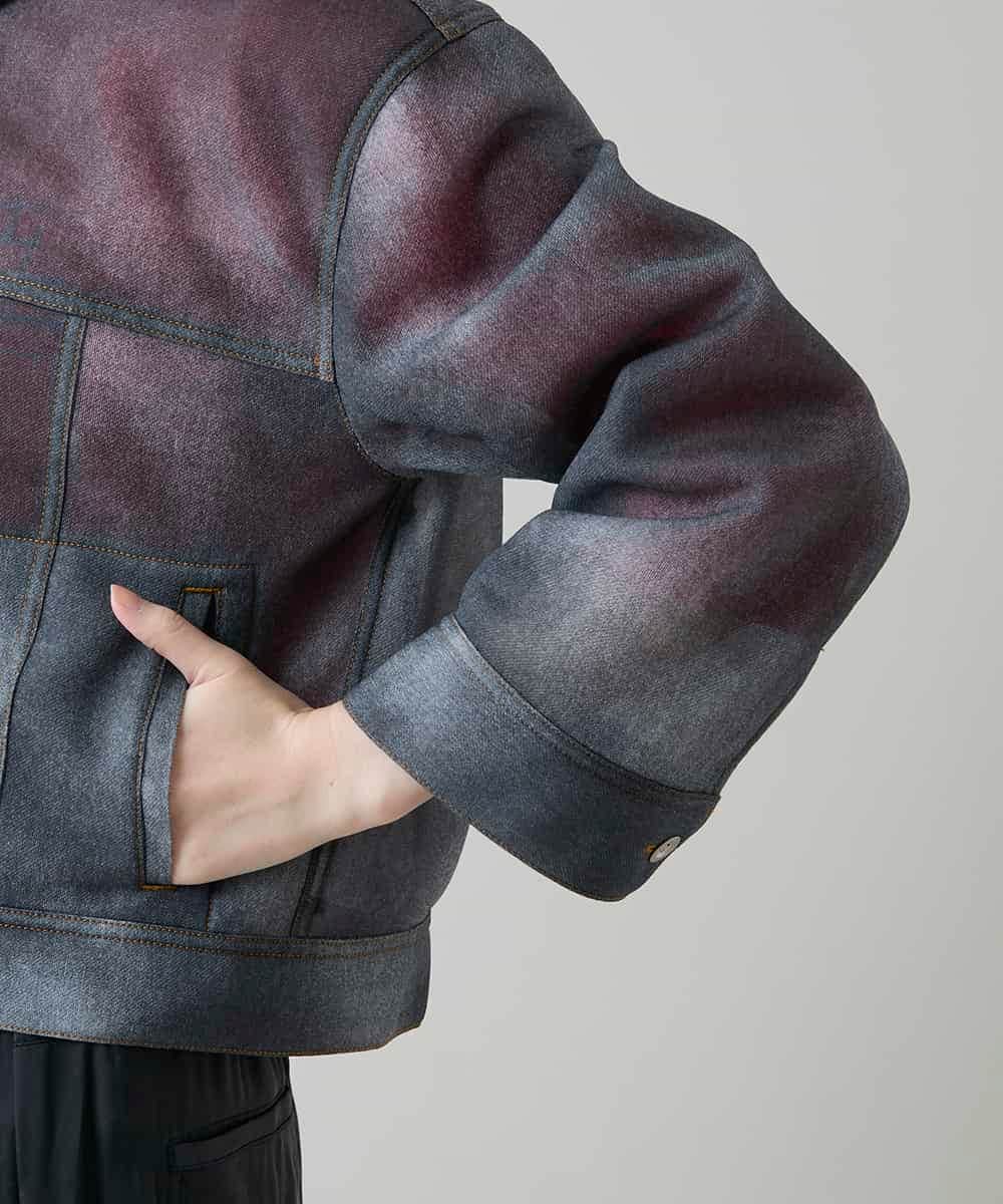 RSJGD01590 TRUNK HIROKO KOSHINO(ヒロココシノ) Gジャンライクシアージャケット ネイビー