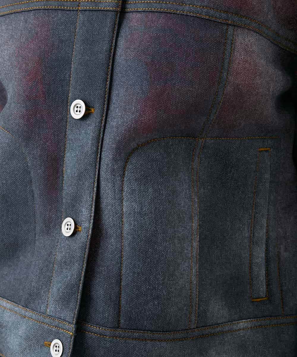 RSJGD01590 TRUNK HIROKO KOSHINO(ヒロココシノ) Gジャンライクシアージャケット ネイビー