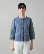 RSJGE01490 TRUNK HIROKO KOSHINO(ヒロココシノ) アイレットストレッチデニムジャケット /洗える ライトブルー