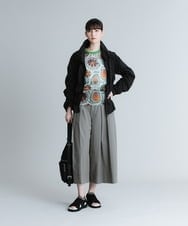 RSJGS06490 TRUNK HIROKO KOSHINO(ヒロココシノ) 【洗濯機で洗える】ドロストギャザーダブルジップジャケット ライトイエロー